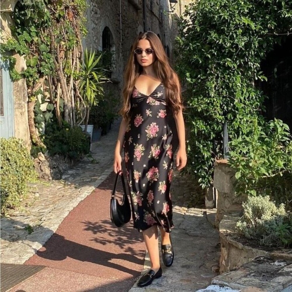 ZARA FLORAL PRINT SLIP DRESS
